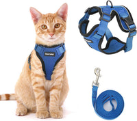 HKM-8104253 Adjustable Anti-Escape Cat Leash in Multiple Colors: Sky Blue, Black, Orange, Red, Lake Blue, Dark Blue, Pink, Purple, Yellow, Gray