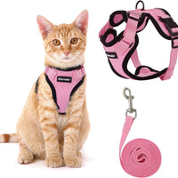 HKM-8104253 Adjustable Anti-Escape Cat Leash in Multiple Colors: Sky Blue, Black, Orange, Red, Lake Blue, Dark Blue, Pink, Purple, Yellow, Gray