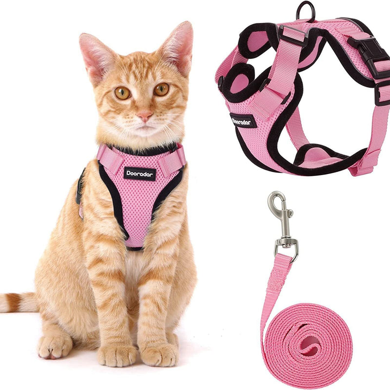 HKM-8104253 Adjustable Anti-Escape Cat Leash in Multiple Colors: Sky Blue, Black, Orange, Red, Lake Blue, Dark Blue, Pink, Purple, Yellow, Gray
