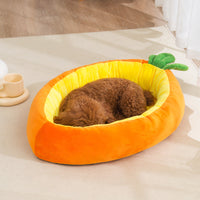 HKM-8104509 Carrot-Shaped Pet Nest for Cats and Dogs - Soft Crystal Velvet & PP Cotton Filling