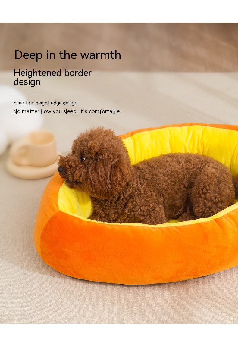 HKM-8104509 Carrot-Shaped Pet Nest for Cats and Dogs - Soft Crystal Velvet & PP Cotton Filling