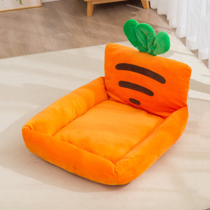 HKM-8104509 Carrot-Shaped Pet Nest for Cats and Dogs - Soft Crystal Velvet & PP Cotton Filling