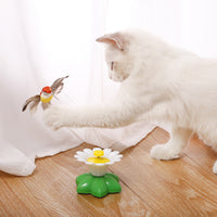 HKM-8105277 Automatic Rotating Cat Toy - Interactive Plastic and Steel Wire Design, 8.5cm Base Diameter, 6cm Height