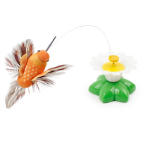 HKM-8105277 Automatic Rotating Cat Toy - Interactive Plastic and Steel Wire Design, 8.5cm Base Diameter, 6cm Height