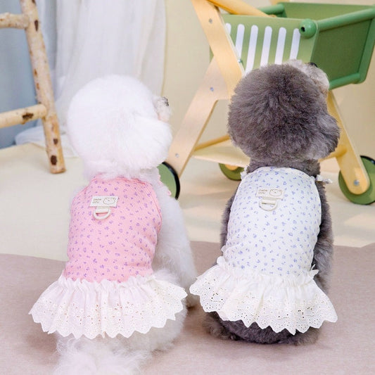 HKM-810579 Light Purple, Beige, Pink Princess Style Pet Clothing for Dogs – Cotton Material in Sizes S to XXL