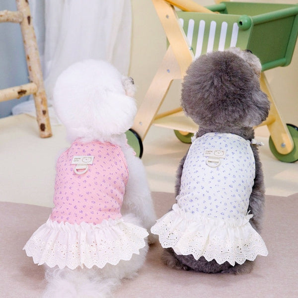 HKM-810579 Light Purple, Beige, Pink Princess Style Pet Clothing for Dogs – Cotton Material in Sizes S to XXL