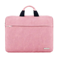 HKM-810643 Durable Waterproof Suede Leather Laptop Bag for 15.6 Inch Computers with Folding Handle
