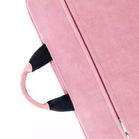HKM-810643 Durable Waterproof Suede Leather Laptop Bag for 15.6 Inch Computers with Folding Handle