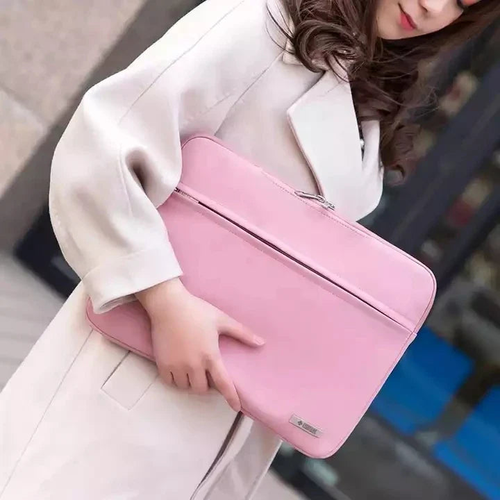 HKM-810643 Durable Waterproof Suede Leather Laptop Bag for 15.6 Inch Computers with Folding Handle