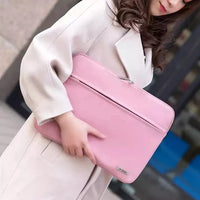 HKM-810643 Durable Waterproof Suede Leather Laptop Bag for 15.6 Inch Computers with Folding Handle