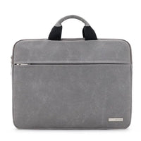 HKM-810643 Durable Waterproof Suede Leather Laptop Bag for 15.6 Inch Computers with Folding Handle