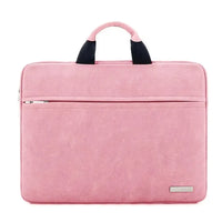 HKM-810643 Durable Waterproof Suede Leather Laptop Bag for 15.6 Inch Computers with Folding Handle
