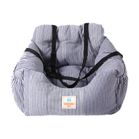 HKM-8106685 Red and Blue Striped Travel Car Seat Cushion for Small Dogs, Suitable for Most Cars and SUVs, 55x50x30cm