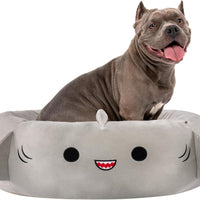 HKM-8107709 Large Ultrasoft Plush Shark and Maui Pineapple Pet Beds for Cats and Dogs