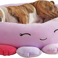 HKM-8107709 Large Ultrasoft Plush Shark and Maui Pineapple Pet Beds for Cats and Dogs