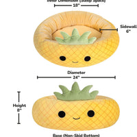 HKM-8107709 Large Ultrasoft Plush Shark and Maui Pineapple Pet Beds for Cats and Dogs