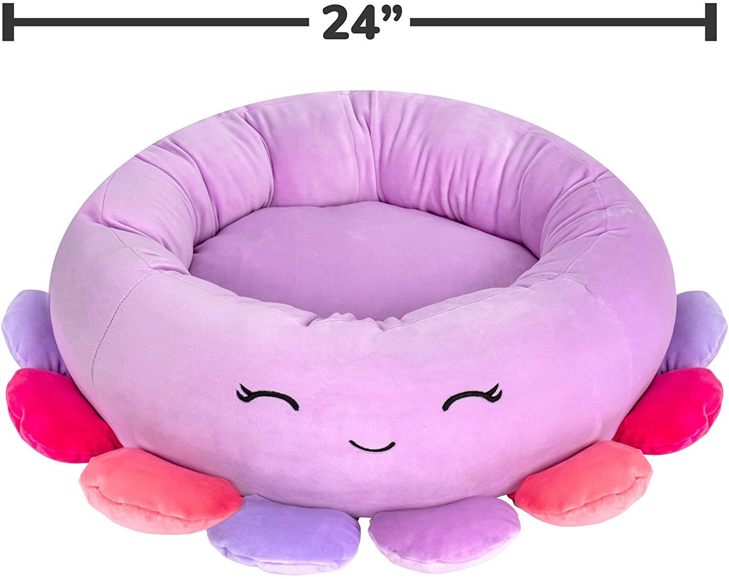 HKM-8107709 Large Ultrasoft Plush Shark and Maui Pineapple Pet Beds for Cats and Dogs