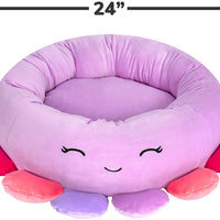 HKM-8107709 Large Ultrasoft Plush Shark and Maui Pineapple Pet Beds for Cats and Dogs