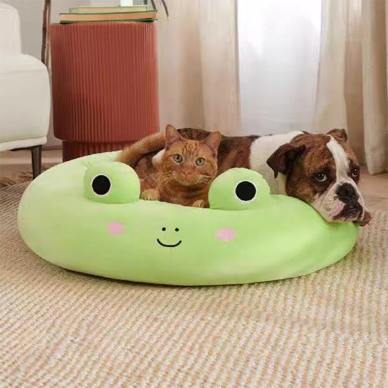 HKM-8107709 Large Ultrasoft Plush Shark and Maui Pineapple Pet Beds for Cats and Dogs