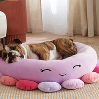 HKM-8107709 Large Ultrasoft Plush Shark and Maui Pineapple Pet Beds for Cats and Dogs