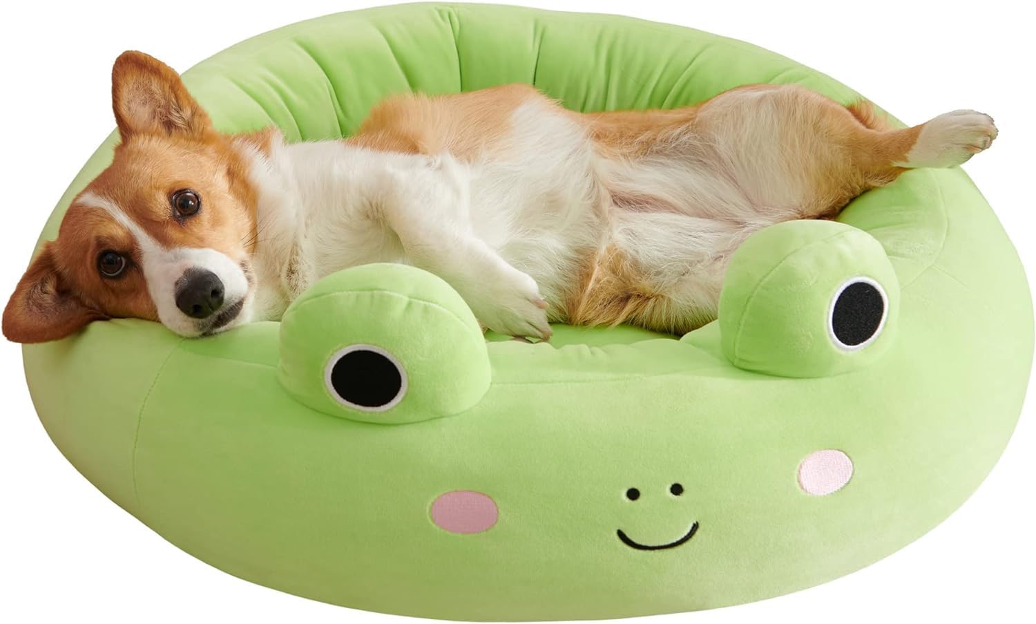 HKM-8107709 Large Ultrasoft Plush Shark and Maui Pineapple Pet Beds for Cats and Dogs