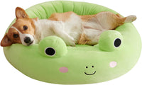 HKM-8107709 Large Ultrasoft Plush Shark and Maui Pineapple Pet Beds for Cats and Dogs