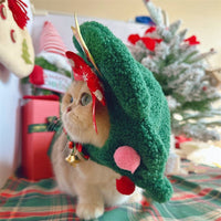 HKM-8107837 Cozy Plush Christmas Tree Hat for Cats and Dogs - Available in Multiple Sizes