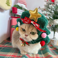 HKM-8107837 Cozy Plush Christmas Tree Hat for Cats and Dogs - Available in Multiple Sizes