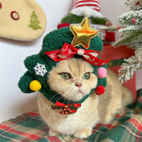 HKM-8107837 Cozy Plush Christmas Tree Hat for Cats and Dogs - Available in Multiple Sizes