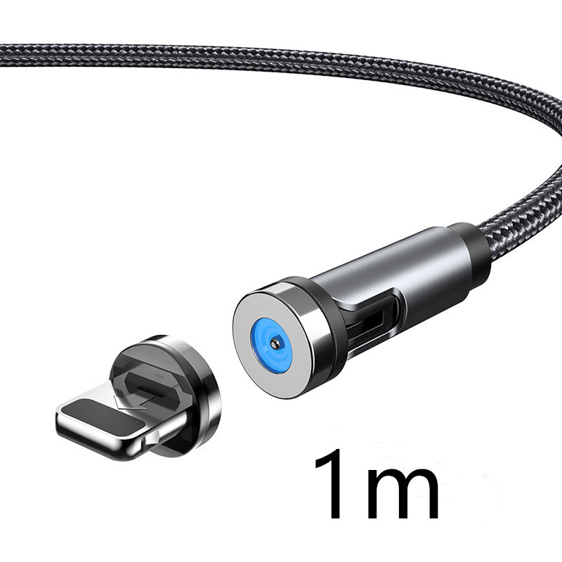 HKM-810963 Magnetic Charging Cable with Nylon Wire and Rotating Magnetic Suction Heads for Universal Compatibility