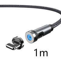 HKM-810963 Magnetic Charging Cable with Nylon Wire and Rotating Magnetic Suction Heads for Universal Compatibility