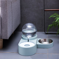HKM-8110397 Non-Electric Automatic Water Dispenser for Pets with 1.8L Capacity and Transparent Container - Gray, Blue, Pink