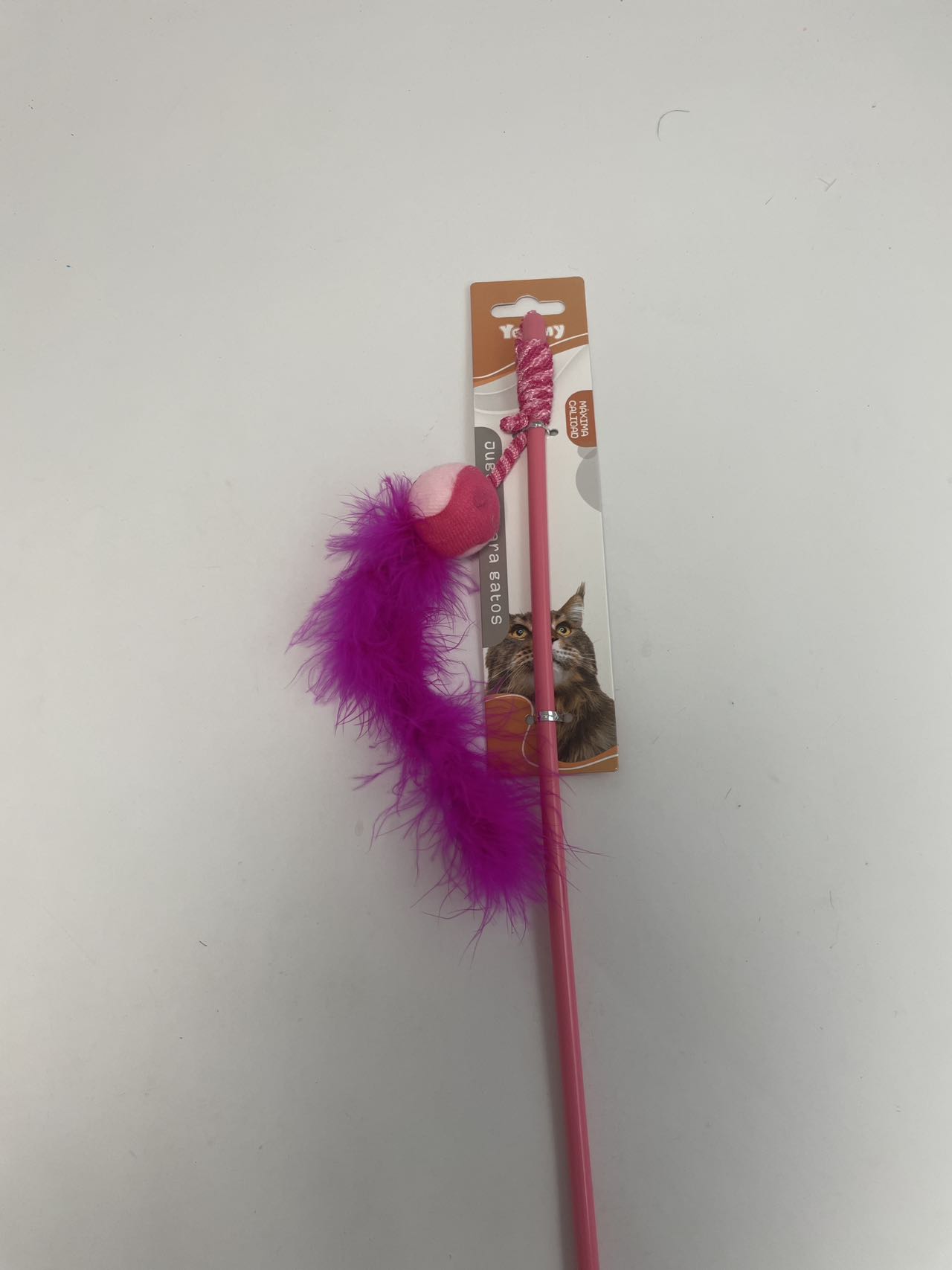 HKM-8111037 Feather Cat Teaser with Small Ball for Interactive Play