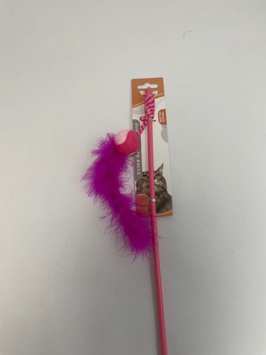 HKM-8111037 Feather Cat Teaser with Small Ball for Interactive Play