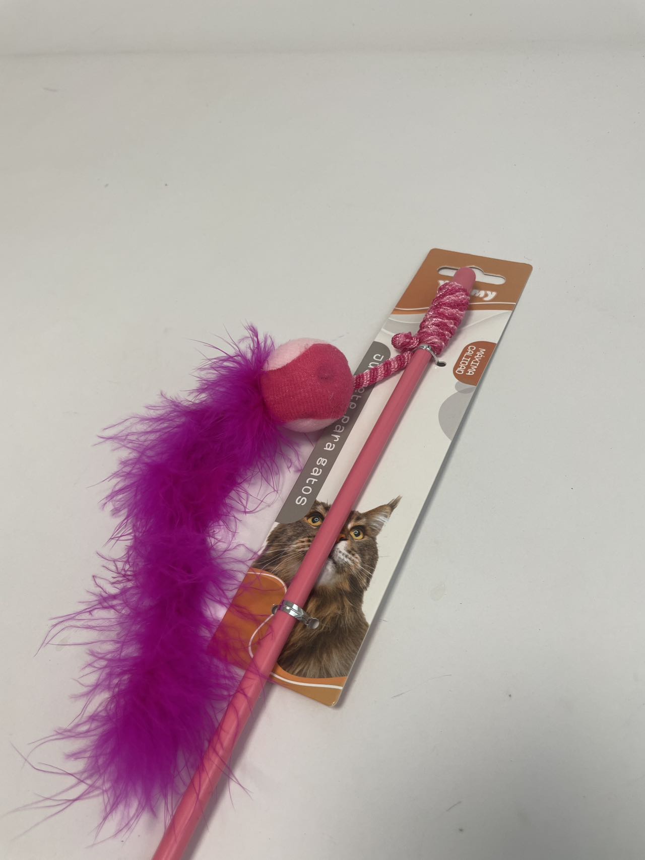 HKM-8111037 Feather Cat Teaser with Small Ball for Interactive Play