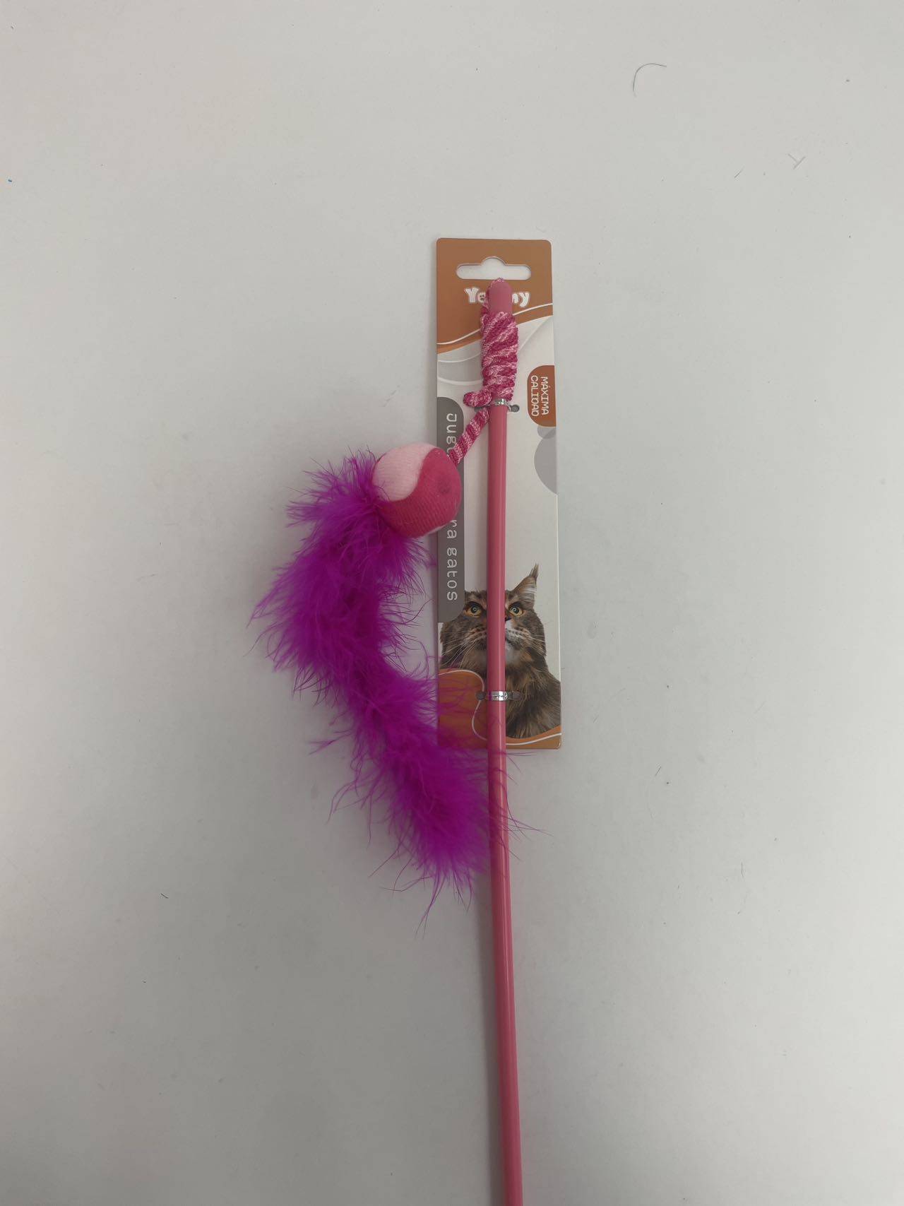 HKM-8111037 Feather Cat Teaser with Small Ball for Interactive Play