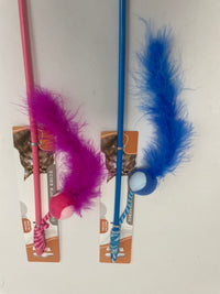 HKM-8111037 Feather Cat Teaser with Small Ball for Interactive Play