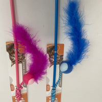 HKM-8111037 Feather Cat Teaser with Small Ball for Interactive Play