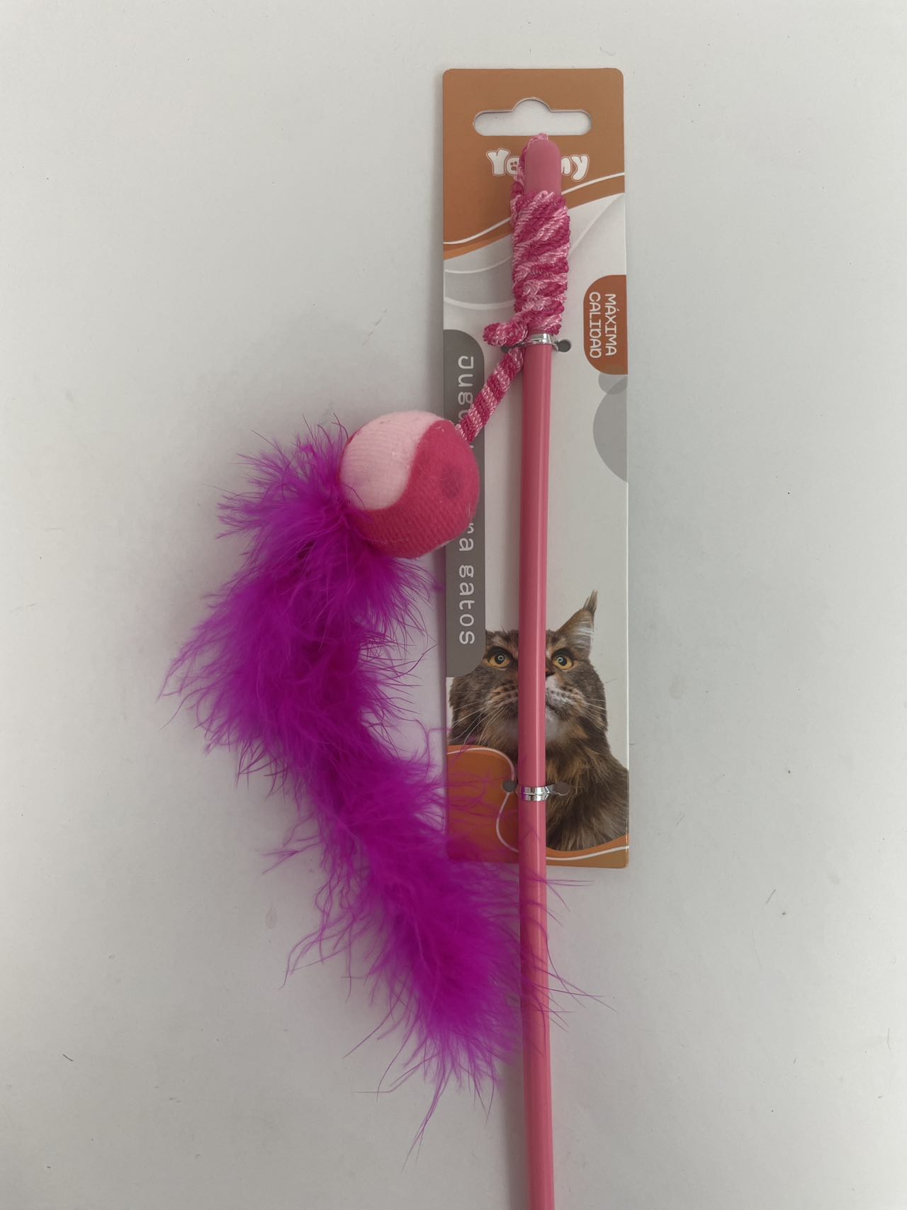 HKM-8111037 Feather Cat Teaser with Small Ball for Interactive Play