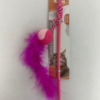 HKM-8111037 Feather Cat Teaser with Small Ball for Interactive Play