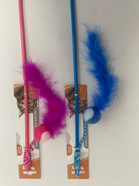 HKM-8111037 Feather Cat Teaser with Small Ball for Interactive Play