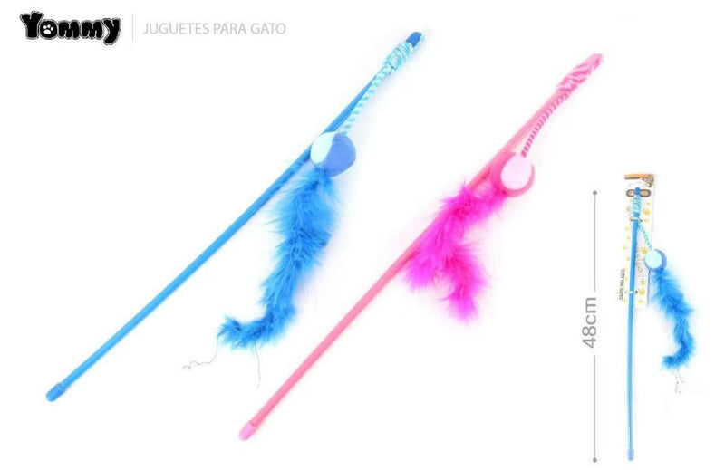 HKM-8111037 Feather Cat Teaser with Small Ball for Interactive Play