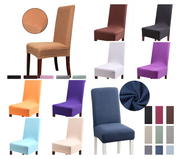 HKM-811155 Elastic Fabric Half Seat Cover for Chairs - Polyester Blend, Multiple Colors & Sizes
