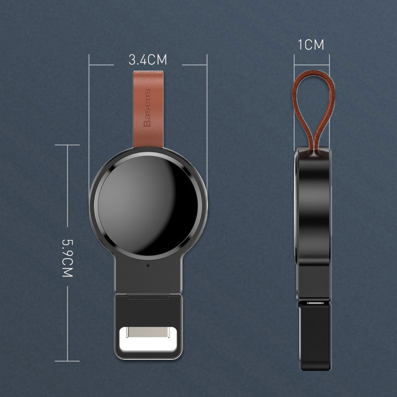 HKM-811155 Portable Magnetic Wireless Charger for Apple Watch Series 4/3/2/1, Compatible with iPhone Models, 2.5W Output, Aluminum Alloy Construction