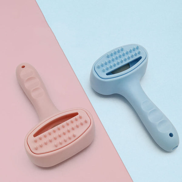 HKM-8111805 Handheld Electric Suction Grooming Comb for Pet Hair Removal - USB Rechargeable, Available in Blue & Pink