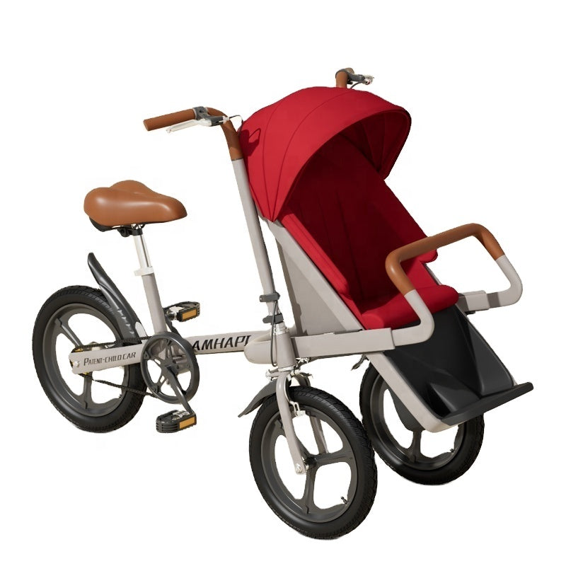 HKM-811283 Three-Wheel Baby Tricycle Stroller with Easy Folding Design for Boys and Girls