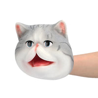 HKM-811347 Soft PVC Farm Animal Head Hand Puppet Toy for Kids - Cat, Bulldog, Pig Simulation