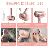 HKM-8114365 Pet Hair Removal Spray Brush with Water Tank for Cats and Dogs - Effortless Grooming Tool