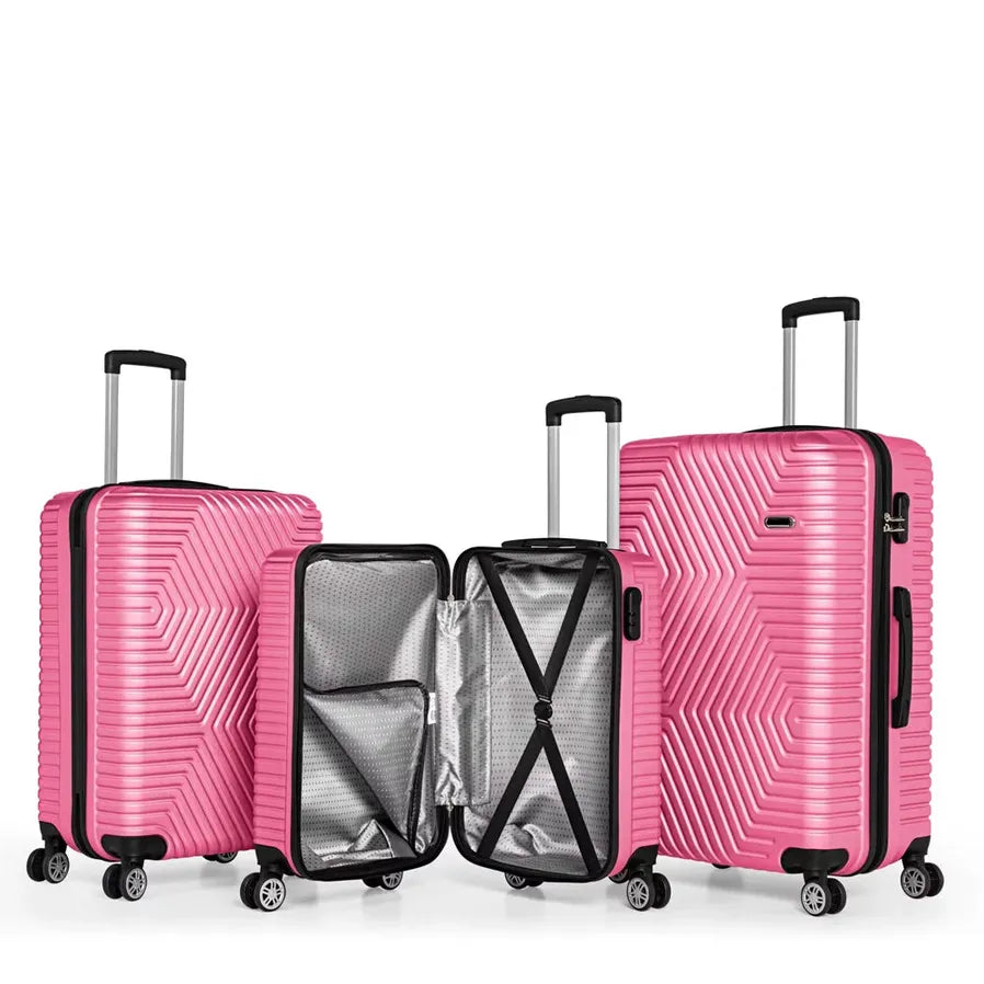 HKM-811475 3-Piece Luggage Set - Durable ABS Trolley Bags with 20-Inch Suitcase for Travel