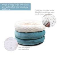 HKM-8116029 Semi-closed Round Ice Velvet Dog Bed for Deep Sleep - Available in Blue, Pink Purple, and Brown, Size 45x45x22cm
